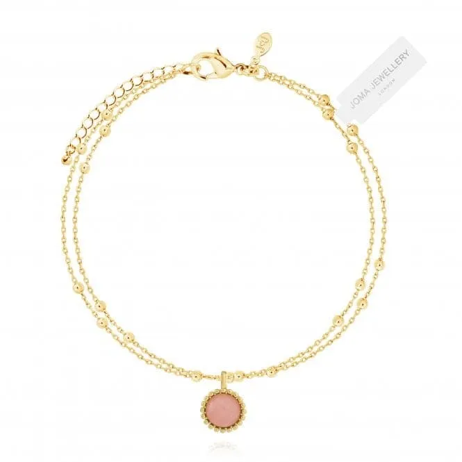 Capri Rose Quartz Gold 18cm   3cm Extender Bracelet 4488