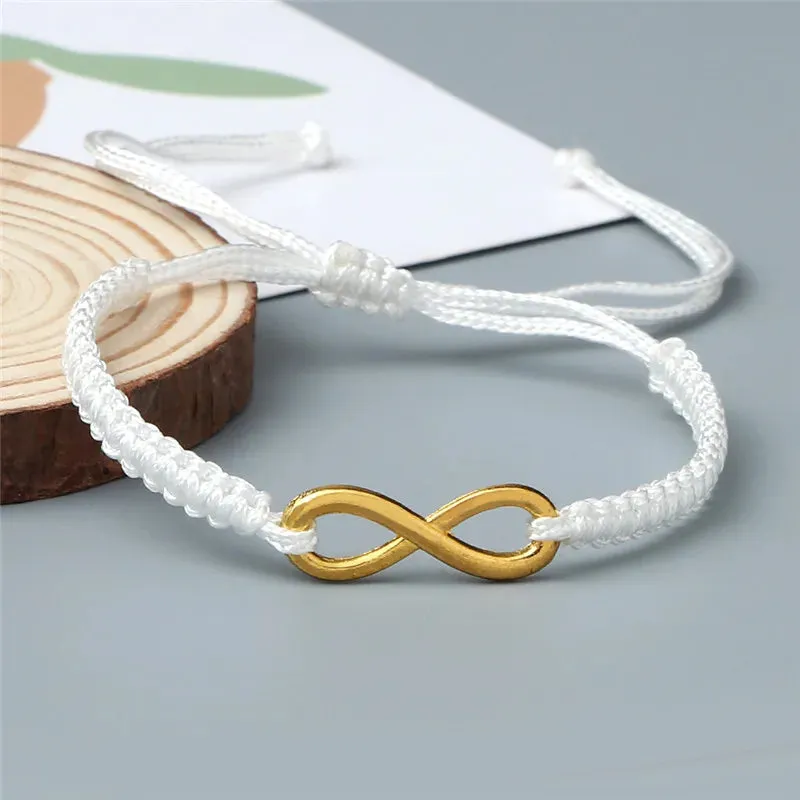 Charm Couple Bracelet Handmade Braided Rope Infinity Friendship Adjustable Bracelets&Bangles For Women Men Fashion Jewelry Gifts