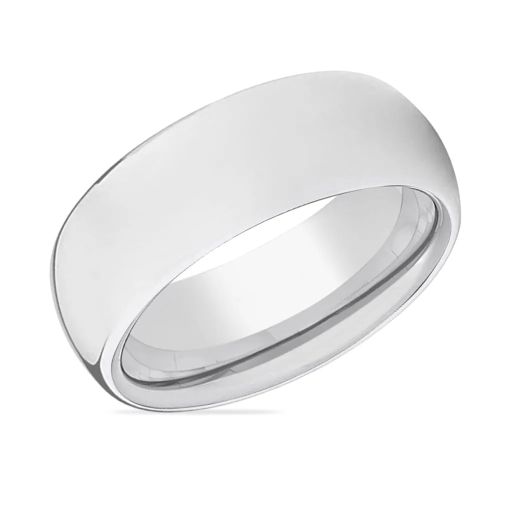 CLOUD | Silver Ring, Silver Tungsten Ring, Shiny, Domed