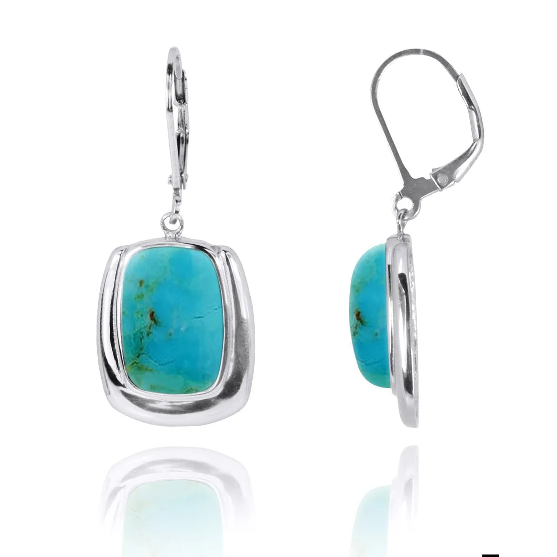 Compressed Turquoise  Lobster Clasp Earrings