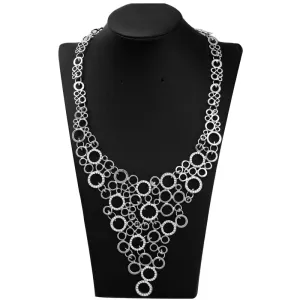 Connected Circle Statement Necklace