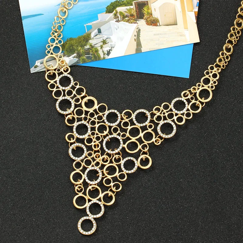 Connected Circle Statement Necklace