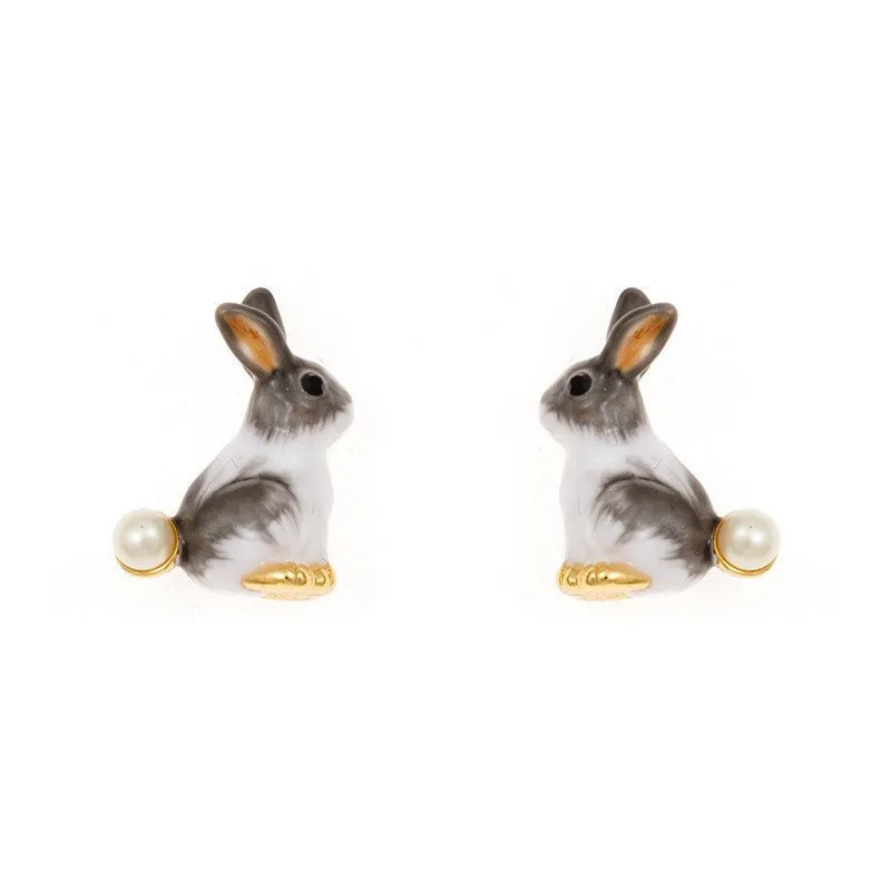 Cute Enamel Rabbit Earrings