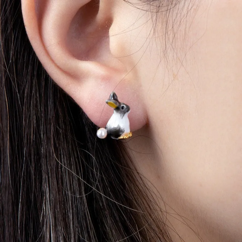 Cute Enamel Rabbit Earrings