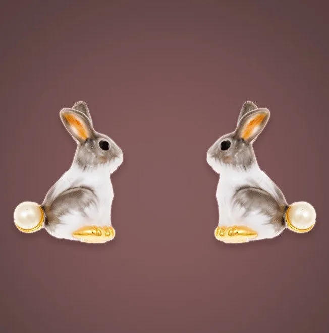 Cute Enamel Rabbit Earrings