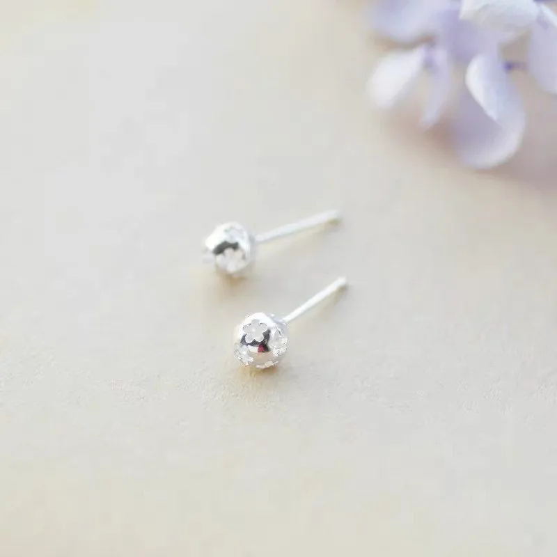 Cutout Floral Ball Earrings