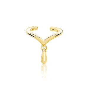 Drop Cuff with Drip in Gold Vermeil