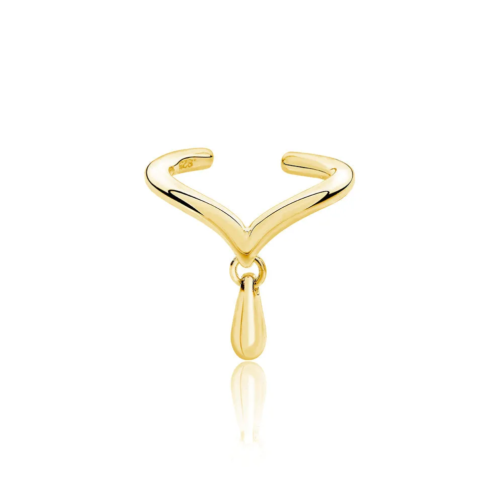 Drop Cuff with Drip in Gold Vermeil