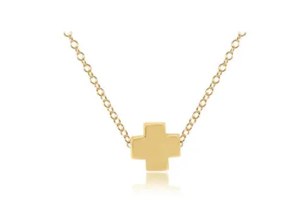 E Newton 16" Necklace Gold - Signature Cross