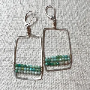 Emerald Green Stripes Earrings