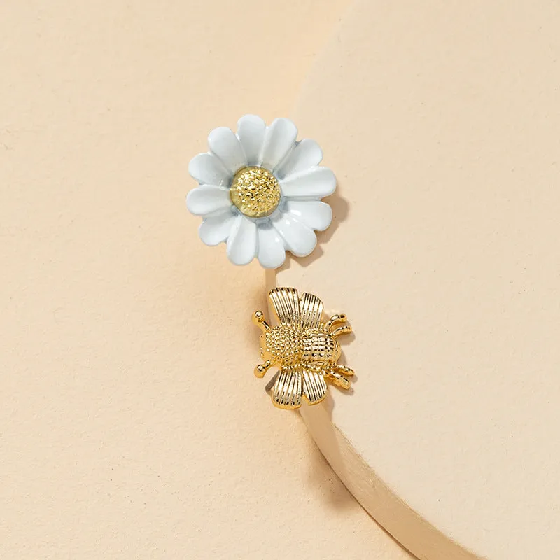 European and American Inspired Floral Bee Earrings Set: Stylish and Unique Cross-Border Jewelry