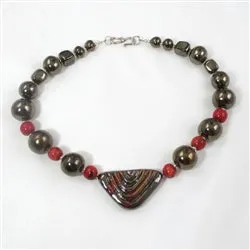 Fair Trade Black Handmade Kazuri Bead Necklace Big Bold Look