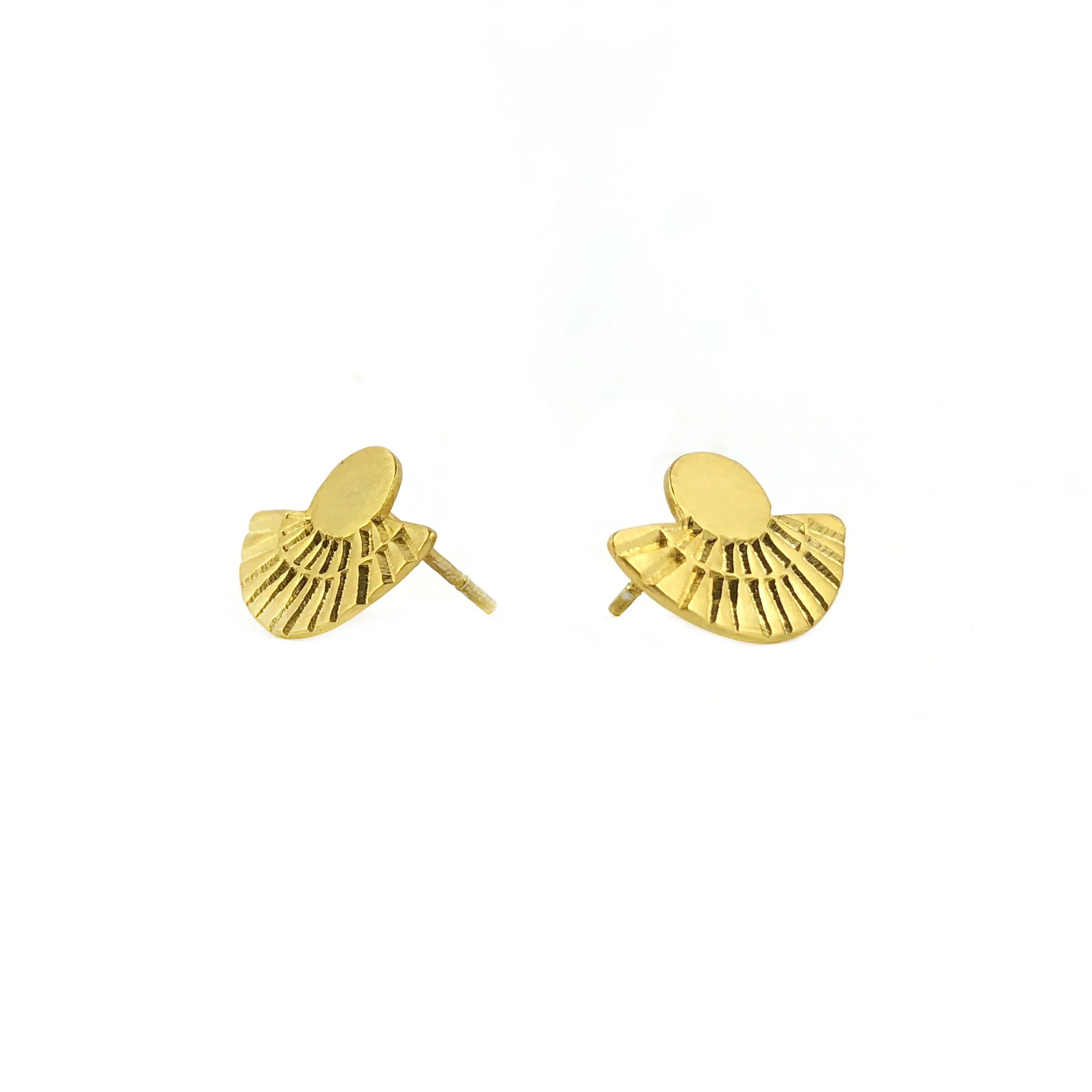 Fan Out Stud Earrings Gold - Tara Lofhelm