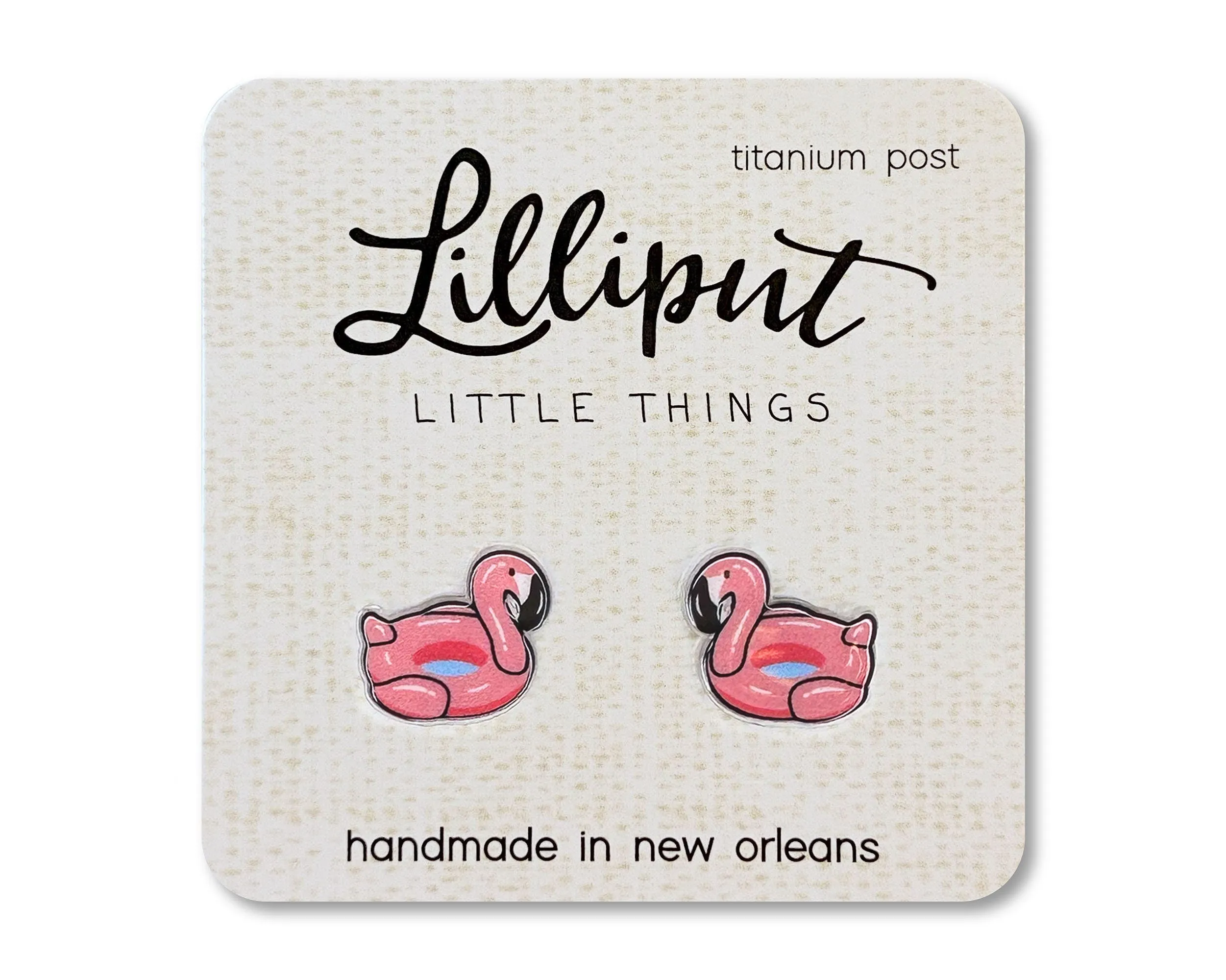 Flamingo Pool Float Earrings