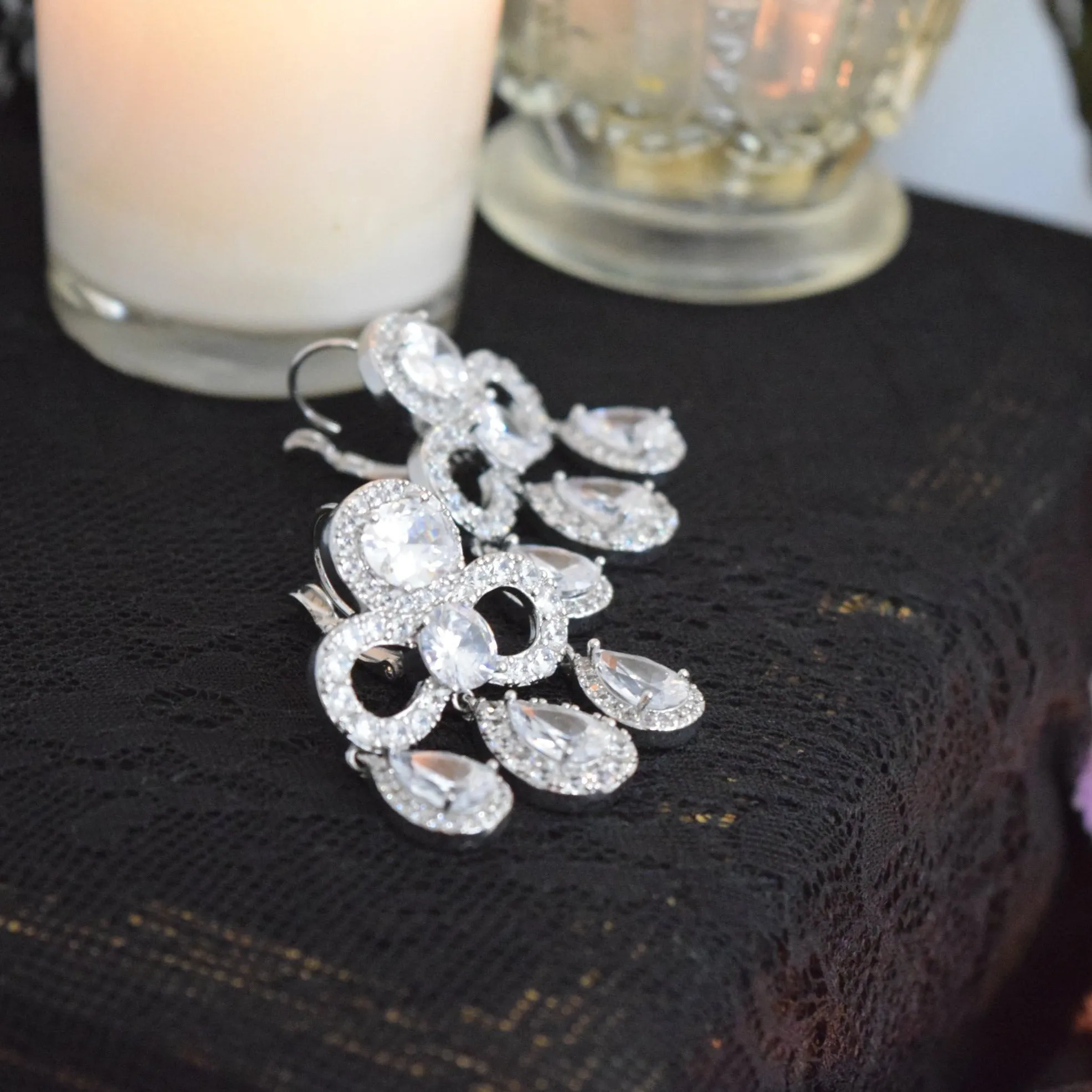 Girandole Earrings - Large Cubic Zirconia