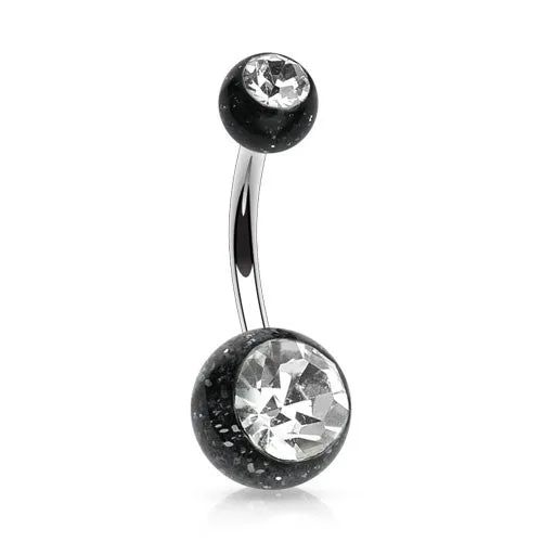 Glitter Gem Ball Belly Rings