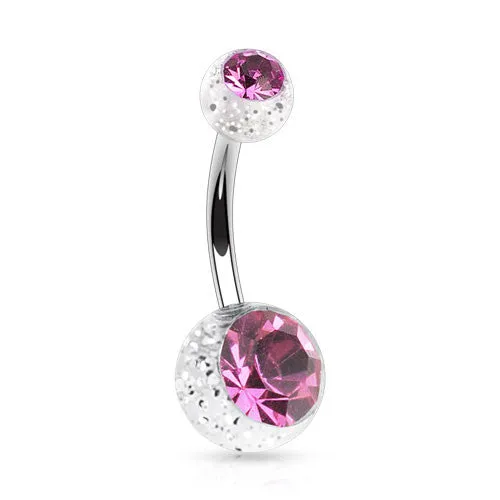 Glitter Gem Ball Belly Rings