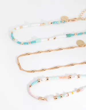 Gold Bead & Pearl Choker Pack