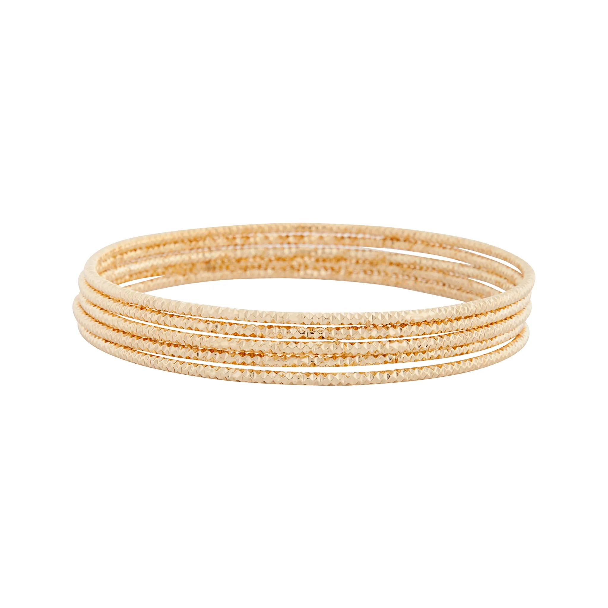 Gold Diamond Cut Bracelet 5 Pack