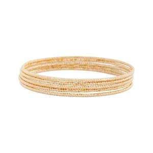 Gold Diamond Cut Bracelet 5 Pack