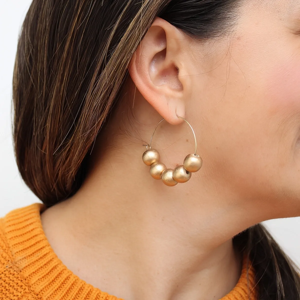 Gold Hoop Dangle Earring