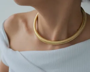 Gold Oversized Snake Collar Necklace