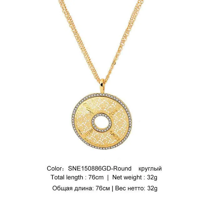 Gold Plated Crystal Hamsa Necklace For Women