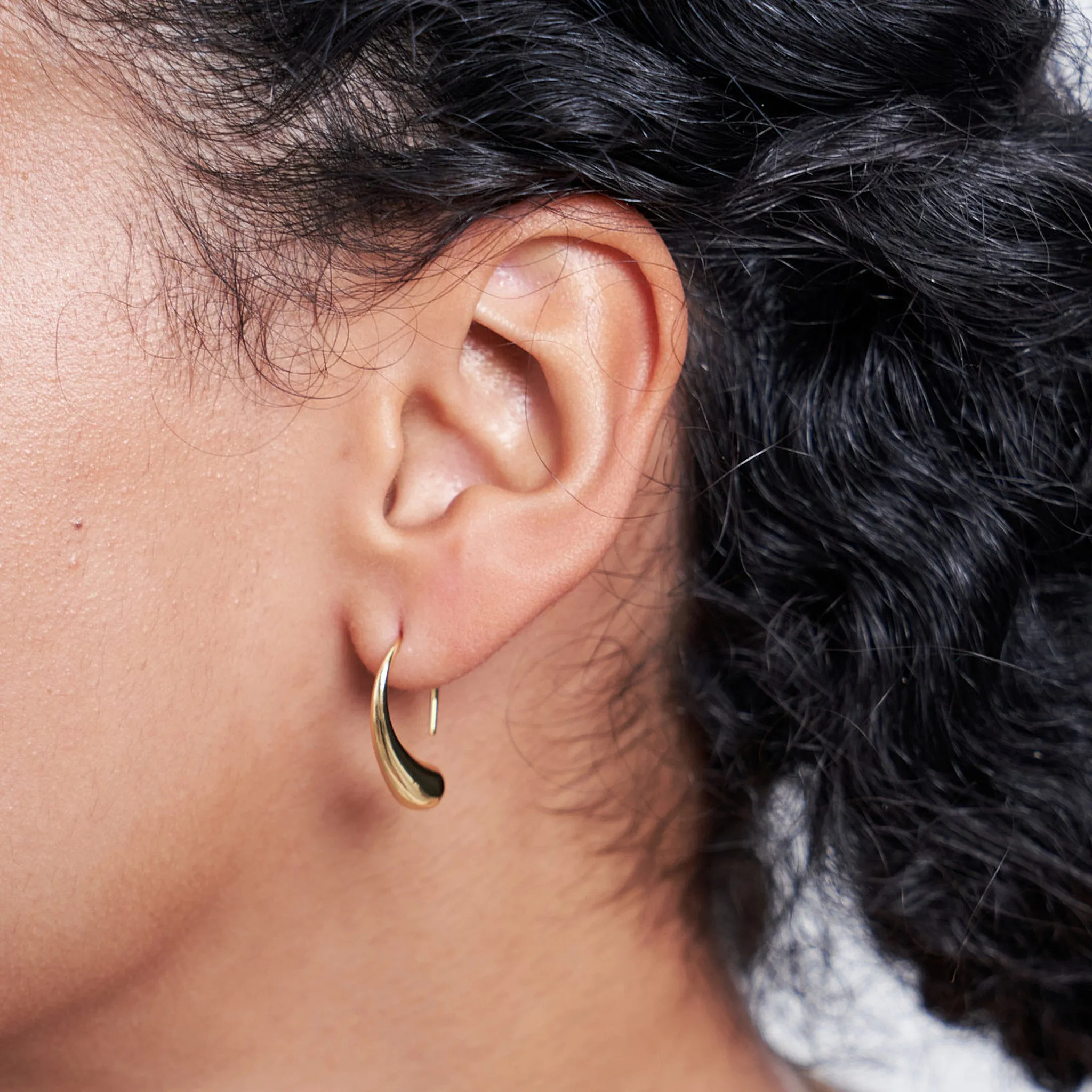 Gold Teardrop Hoop Earrings