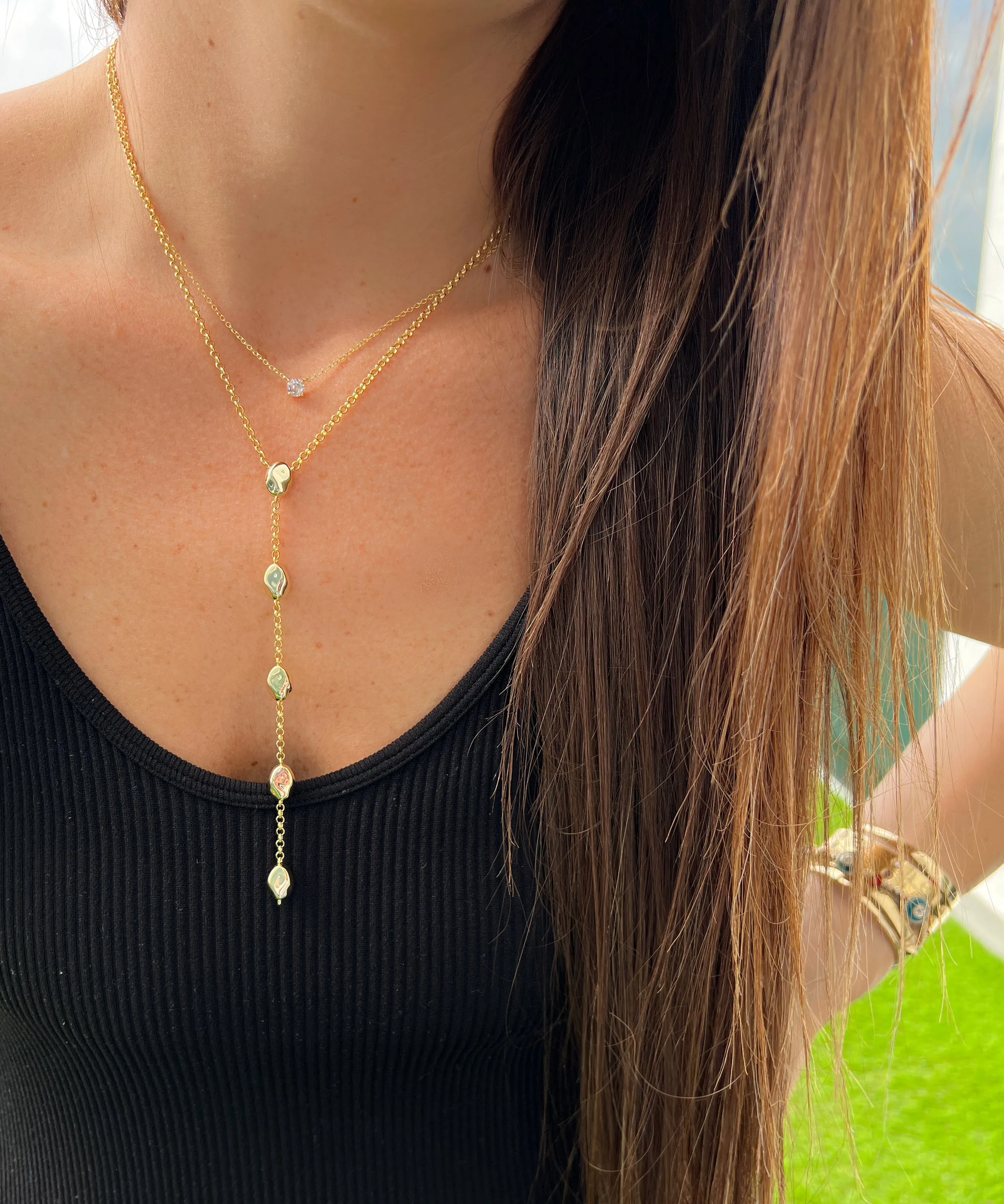 Golden Pebble Lariat