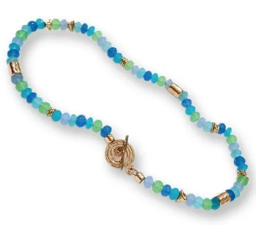 Goldfilled Necklace with Ocean Quartz stones.