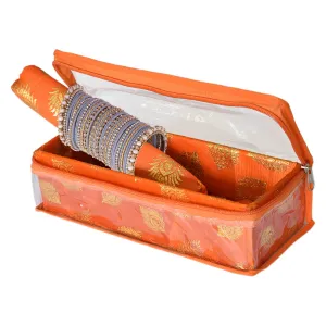 Heart Home Feather Design Laminated 1 Rod Box, Organizer For Bangle, Watches, Bracelets, Jewellery With Tranasparent Top (Orange)-47HH0146