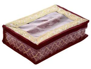 Heart Home Multipurpose Tribal Design Laminated 2 Rod Bangle Box/Organizer/Case With Tranasparent Top (Maroon)-47HH0509