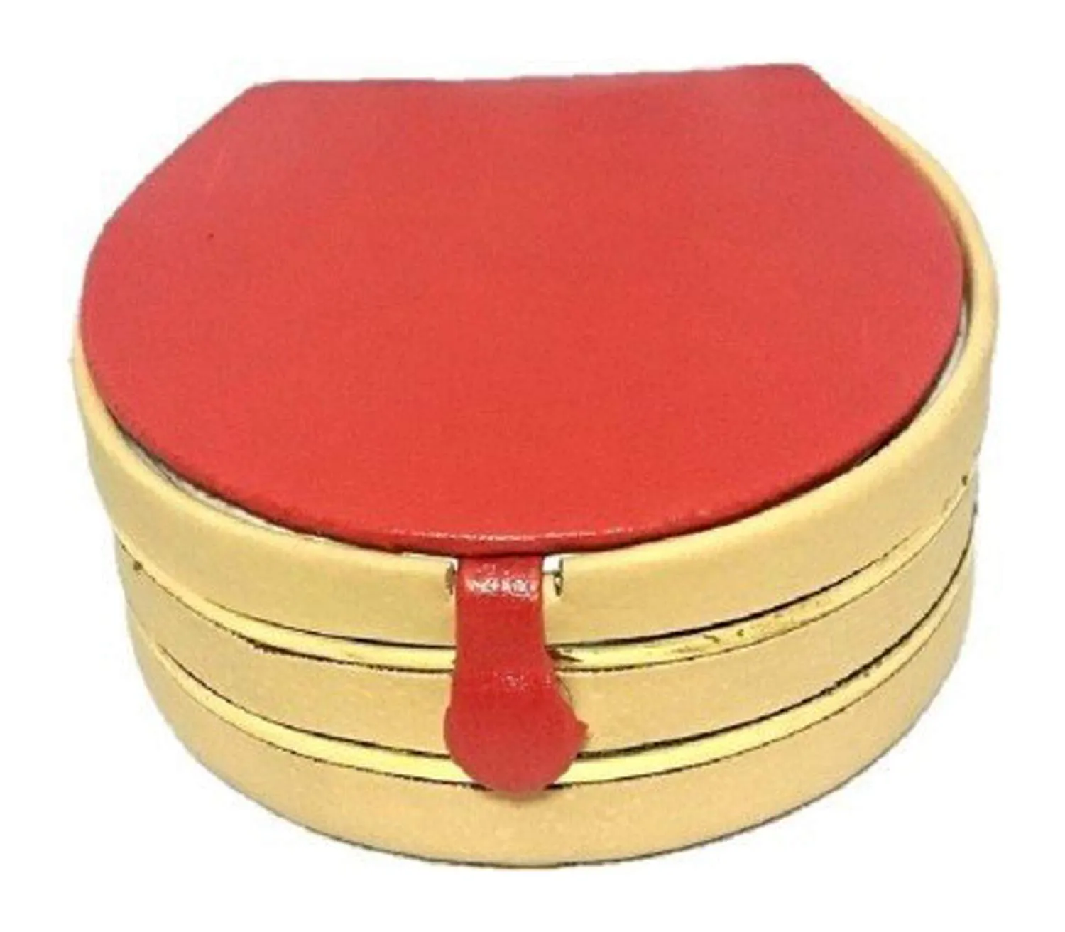 Heart Home Wooden 2 Pieces Velvet Small Round Bangle Box (Maroon) - CTHH18344