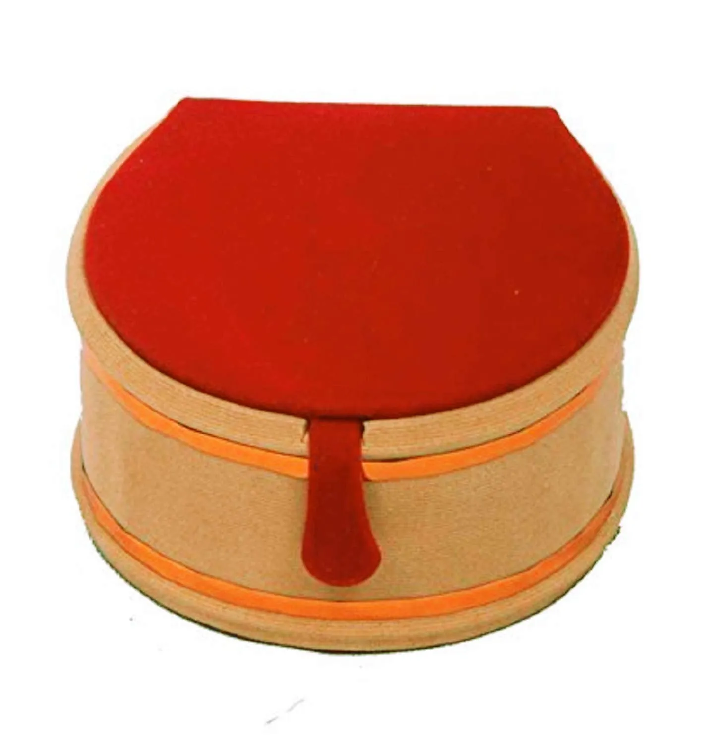 Heart Home Wooden 2 Pieces Velvet Small Round Bangle Box (Maroon) - CTHH18344