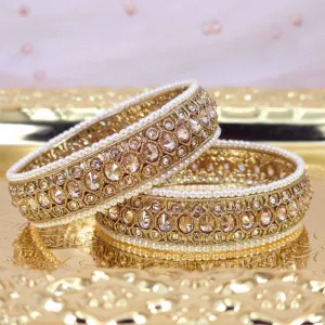 Hira Antique Gold Polki Bangles