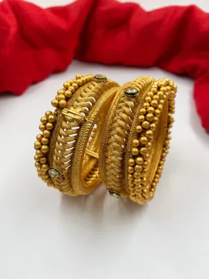 Imitation Designer Golden Bangles For Ladies By Gehna Shop