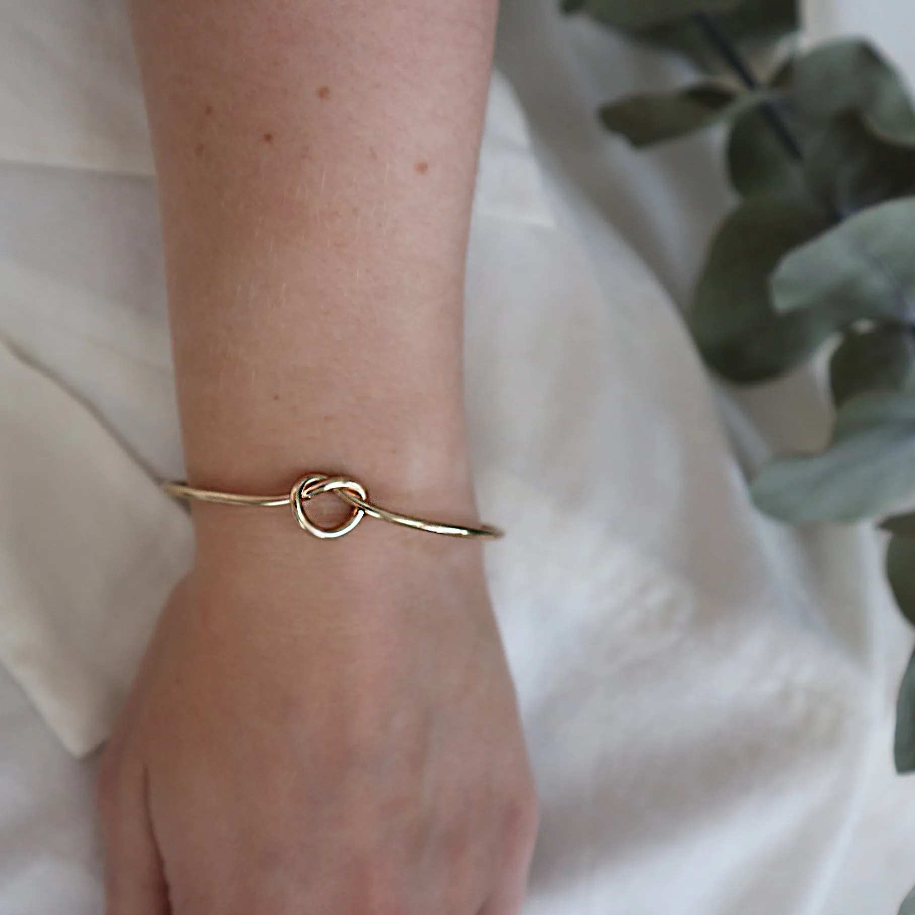 Infinity Knot Bangle Botanical Bridesmaid Gift