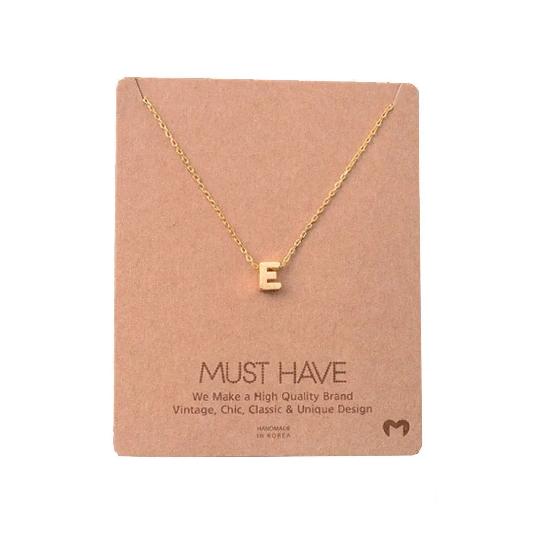 INITIAL E GOLD NECKLACE