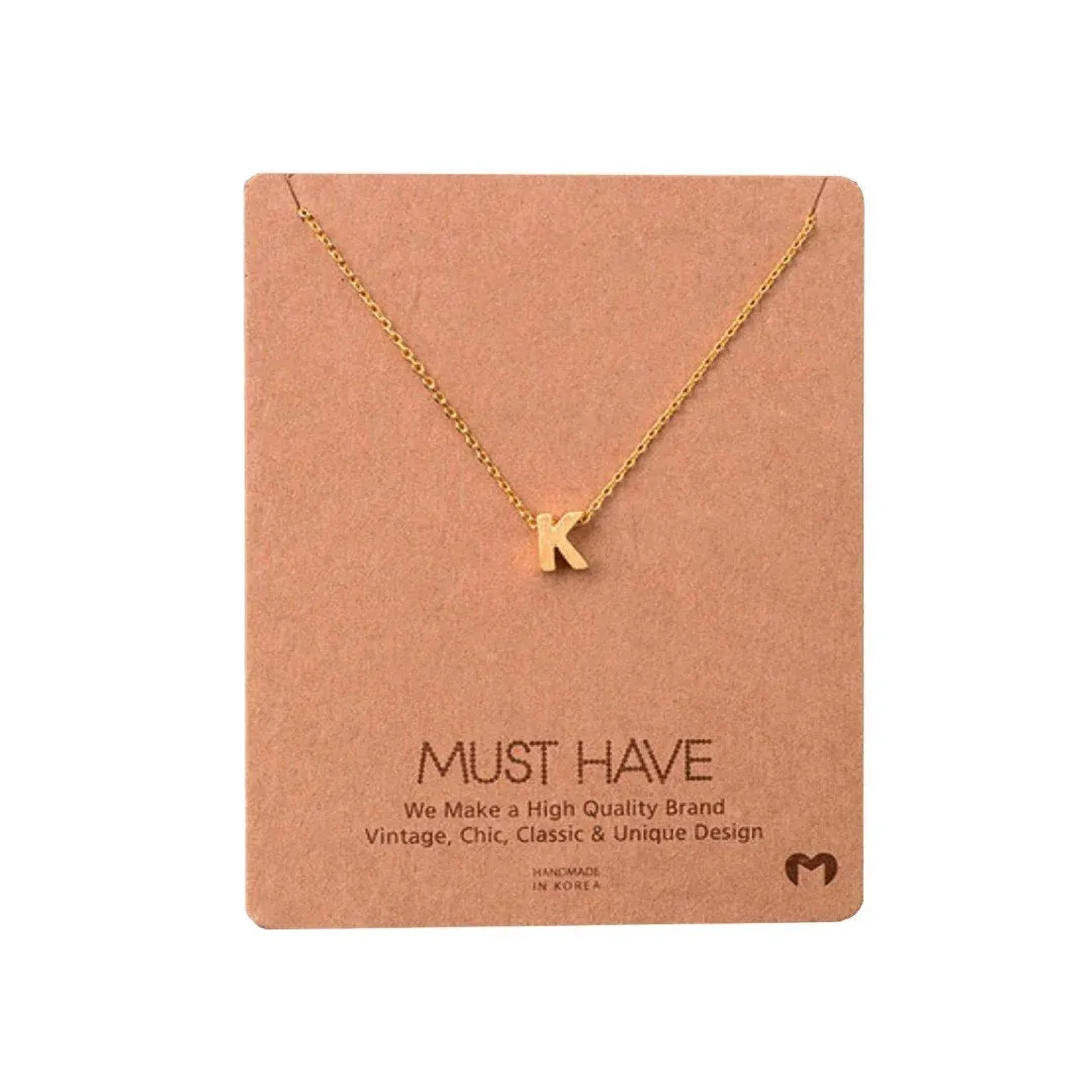 INITIAL K GOLD NECKLACE