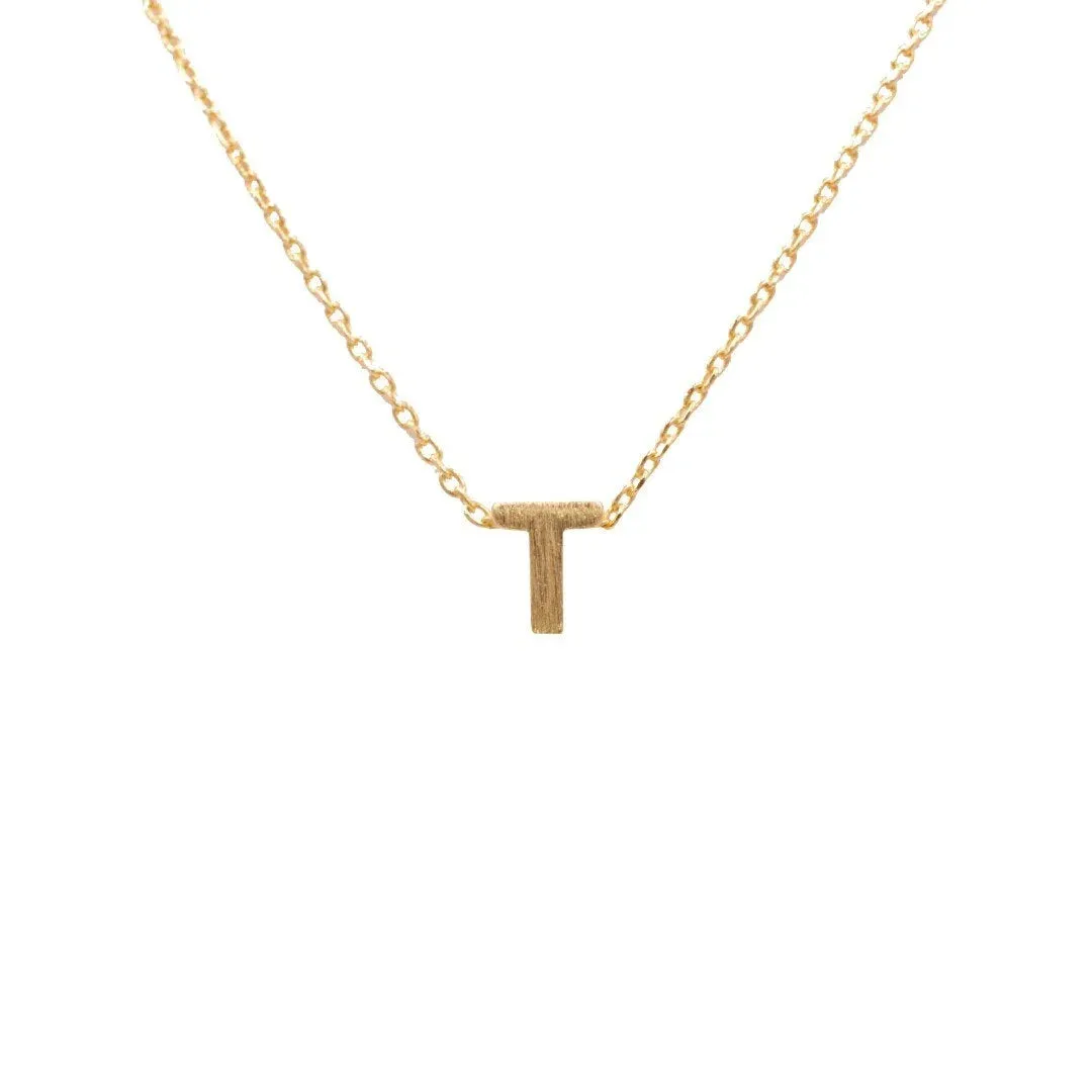 INITIAL T GOLD NECKLACE