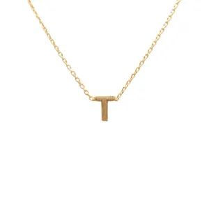 INITIAL T GOLD NECKLACE