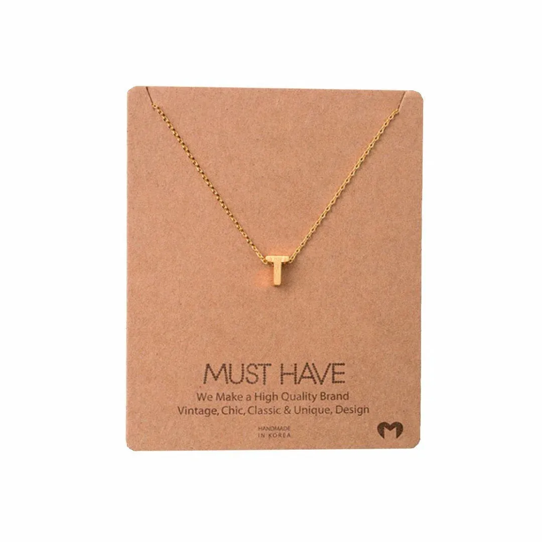 INITIAL T GOLD NECKLACE