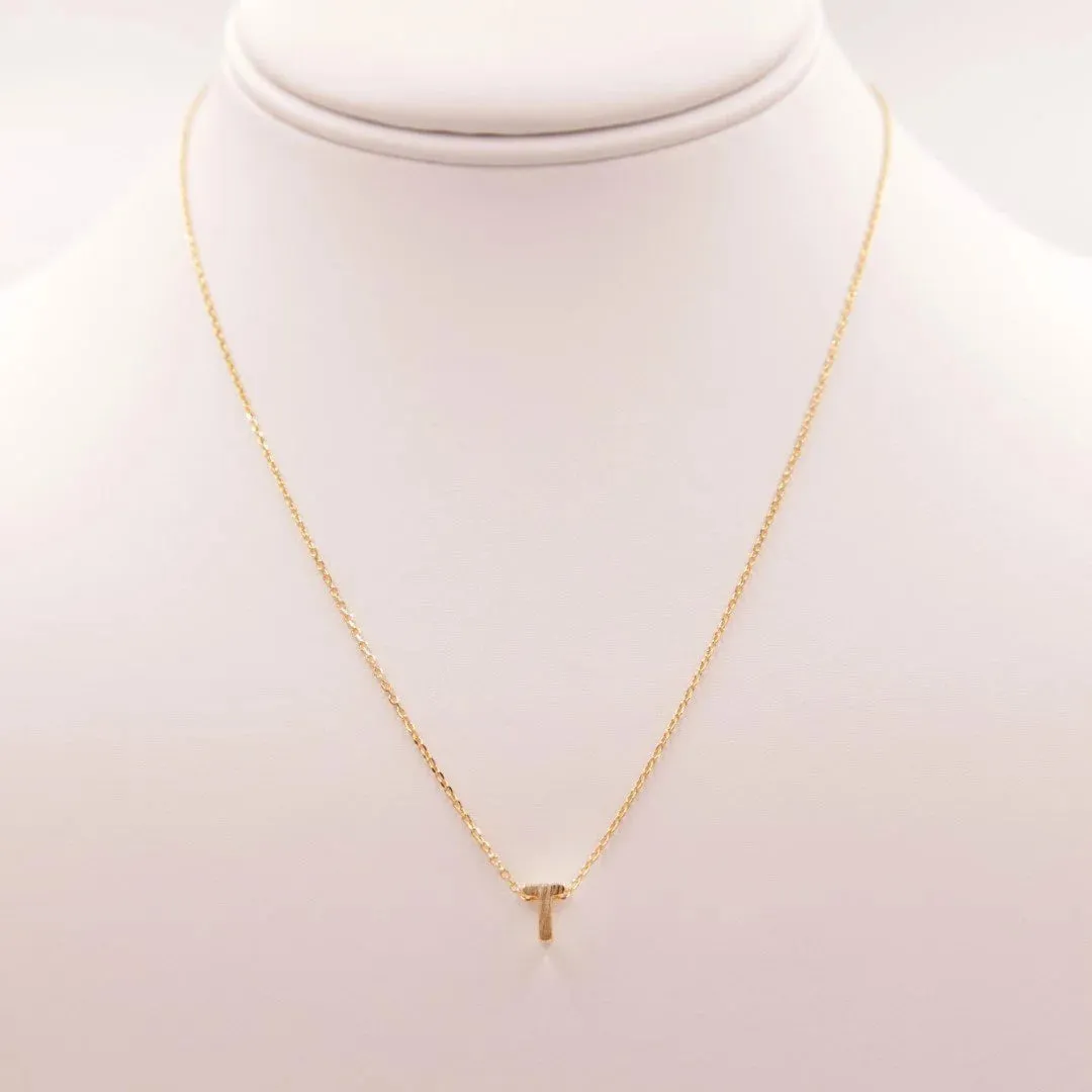 INITIAL T GOLD NECKLACE