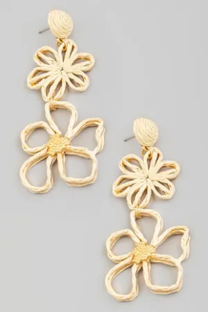 JEWELRY- EARRINGS- DOUBLE FLOWER DROP