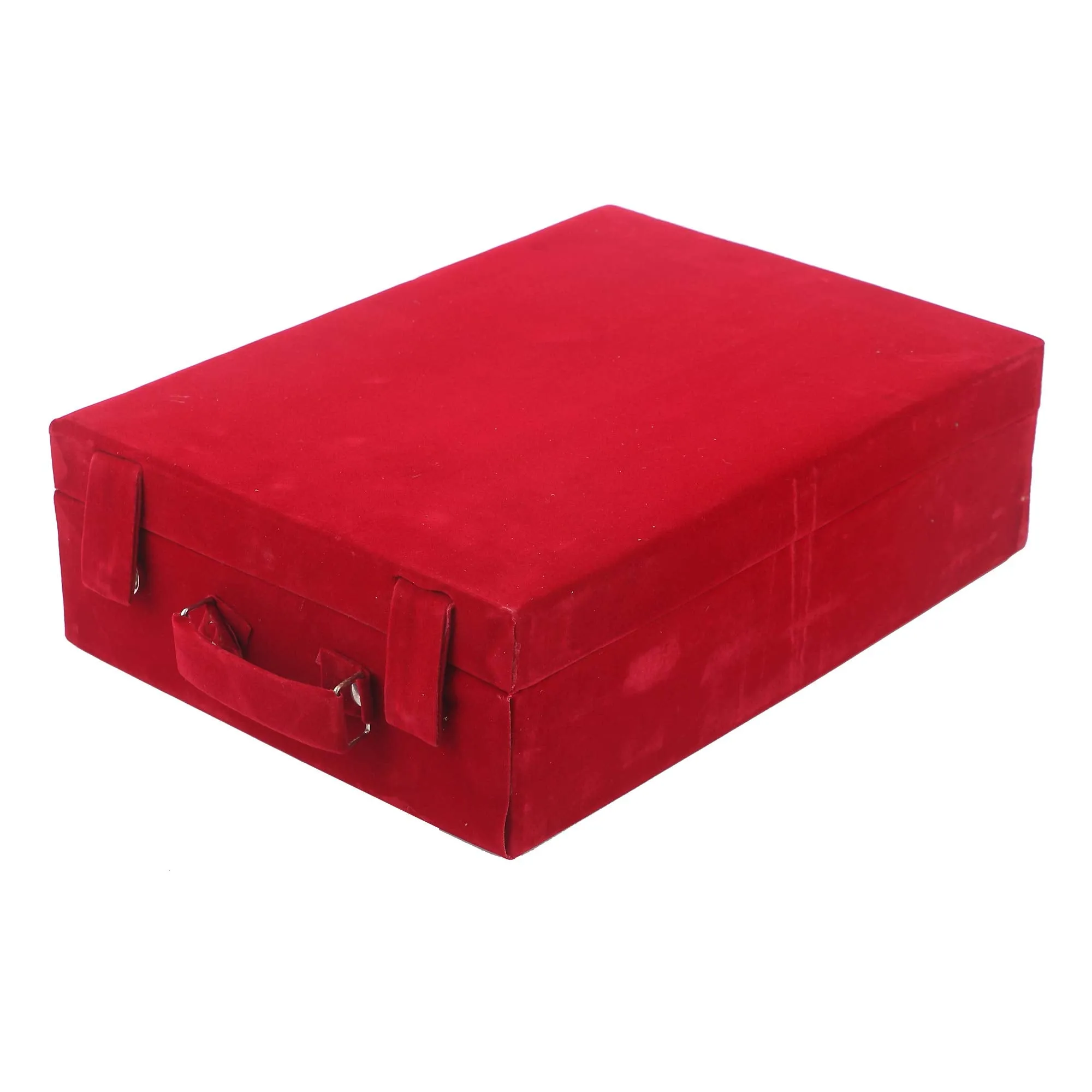 Kuber Industries Wooden 1 Piece Four Rod Velvet Bangle Storage Box (Maroon) - CTKTC22740