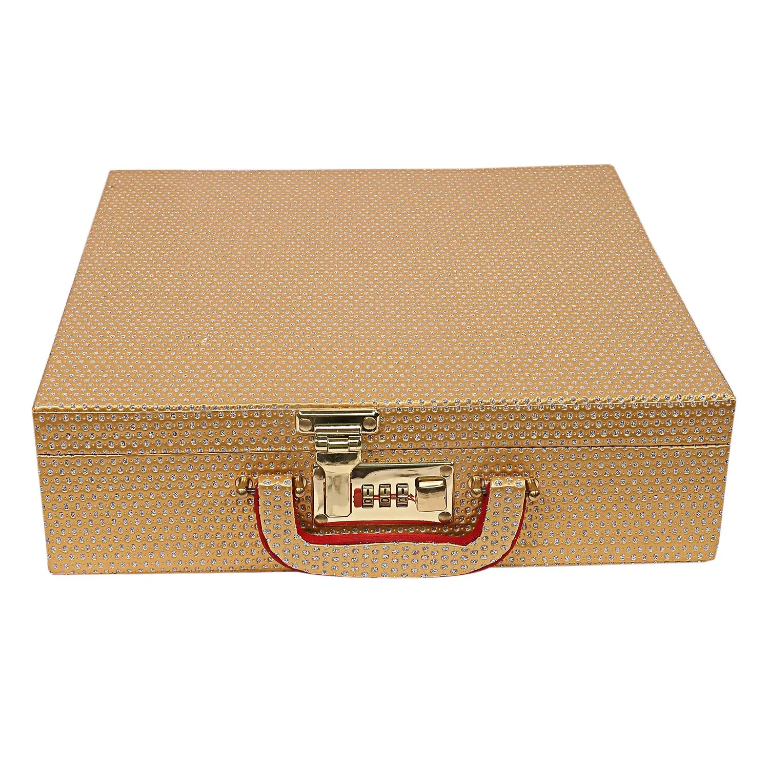 Kuber Industries Wooden Four Rod Bangle Storage Box (Gold) -CTKTC8733