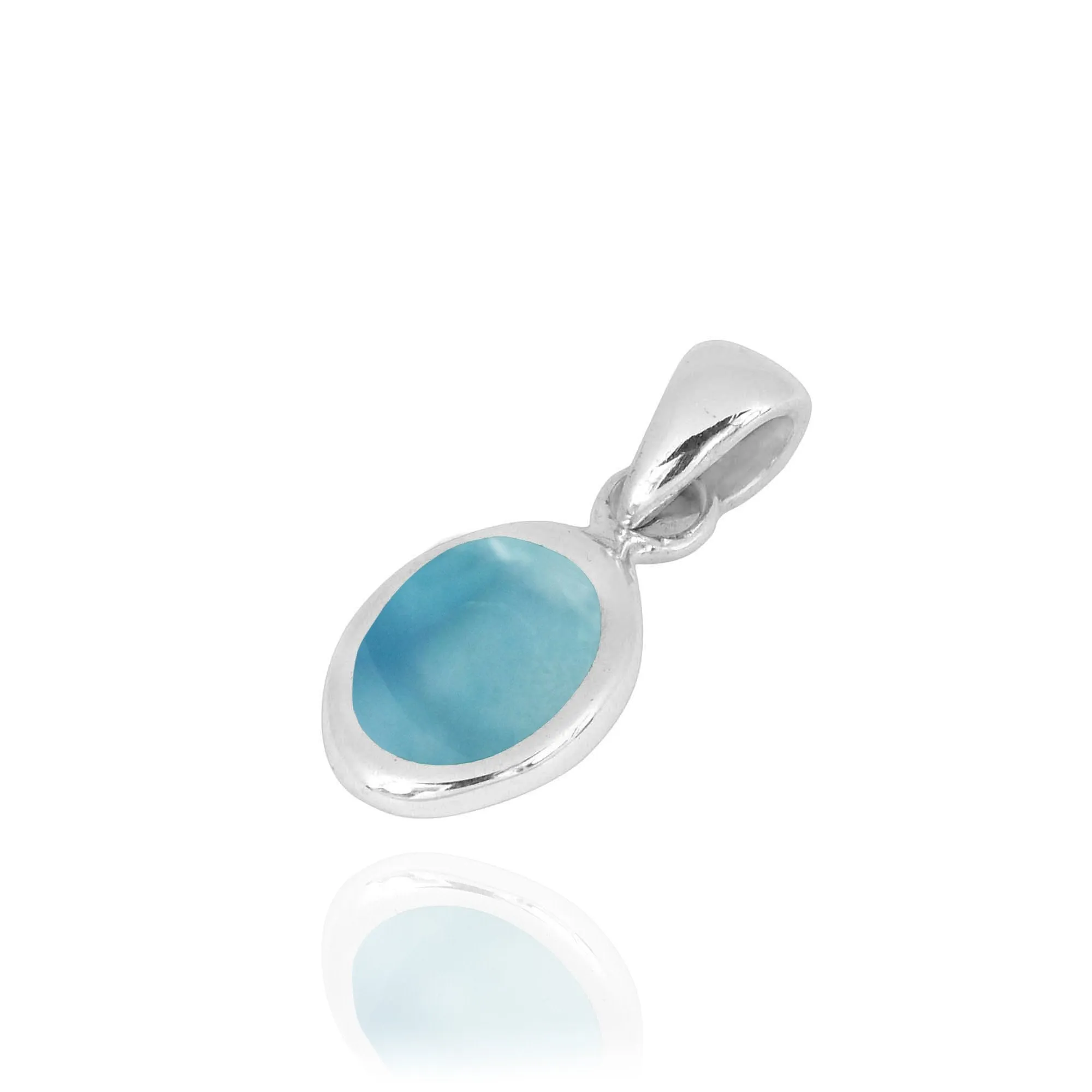 Larimar Oxidized Silver Pendant