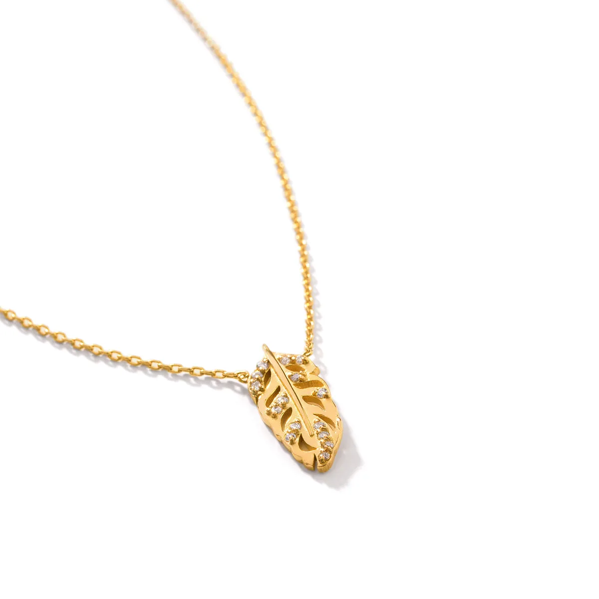 Leaf Diamond Chain Necklace