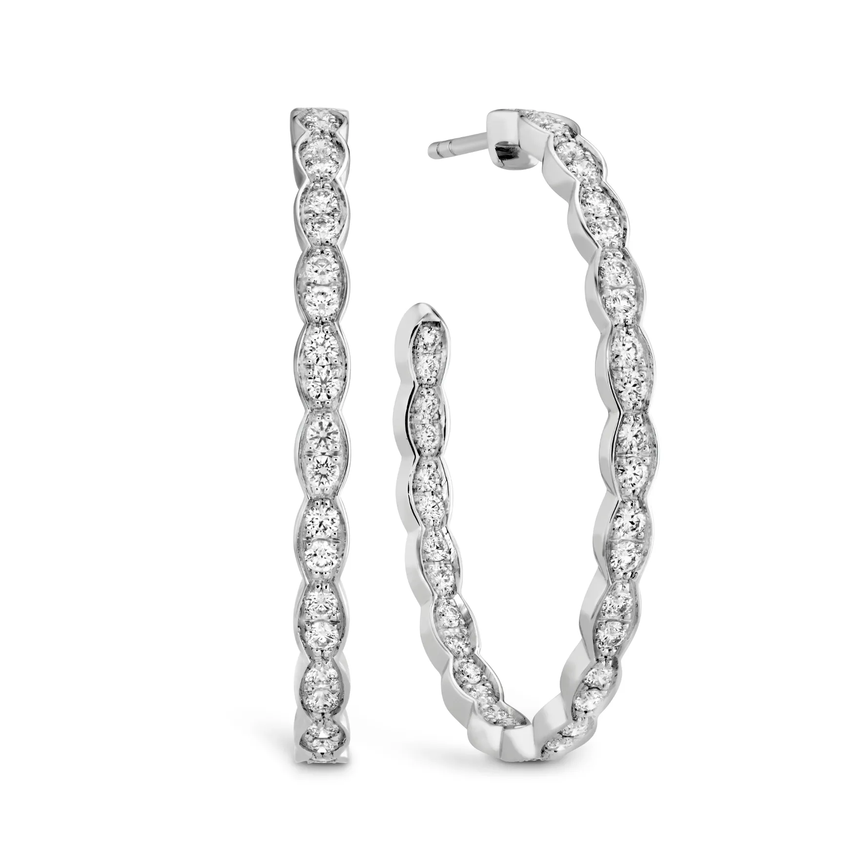 Lorelei Floral Oval Inside Out Hoop Earrings