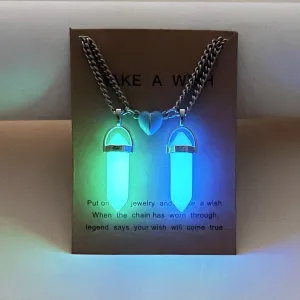 Magnetic Hearts Night Glowing Necklaces for Couples